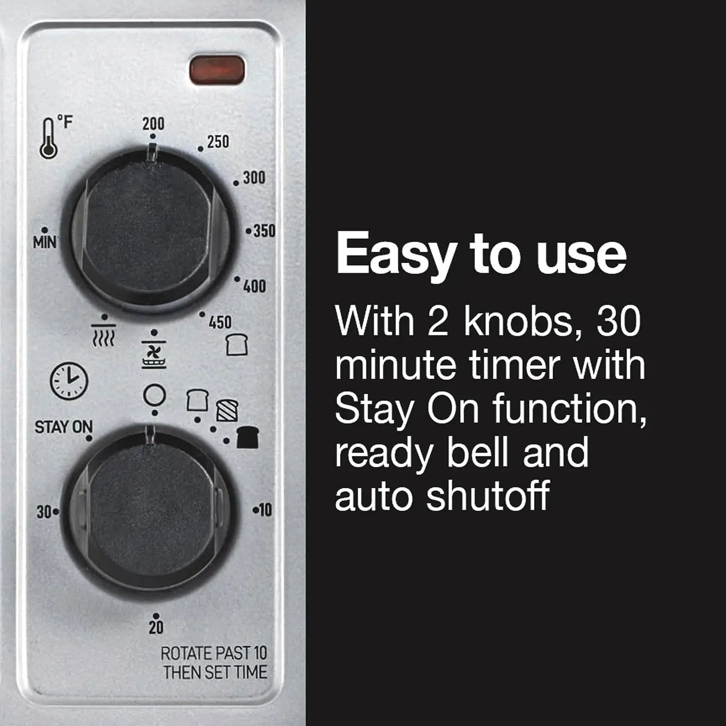 Air Fryer Toaster Oven Combo 4-in-1, 1200W, Black, Fits 4 Slices or Pizza