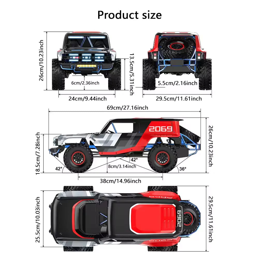 MJX HYPER GO H8P 1/8 Scale RC Car 3S Brushless RTR 4WD Off-Road Climbing Vehicle Simulation Remote Control Toys as Gift