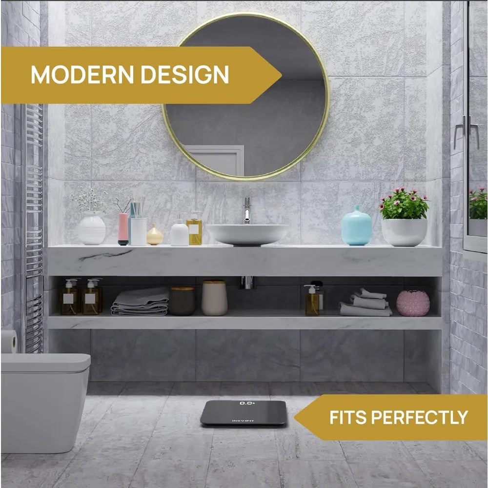 INEVIFIT Bathroom Scale,Measures Weight up to 400 lbs. Includes Batteries Highly Accurate Digital Bathroom Body Scale,