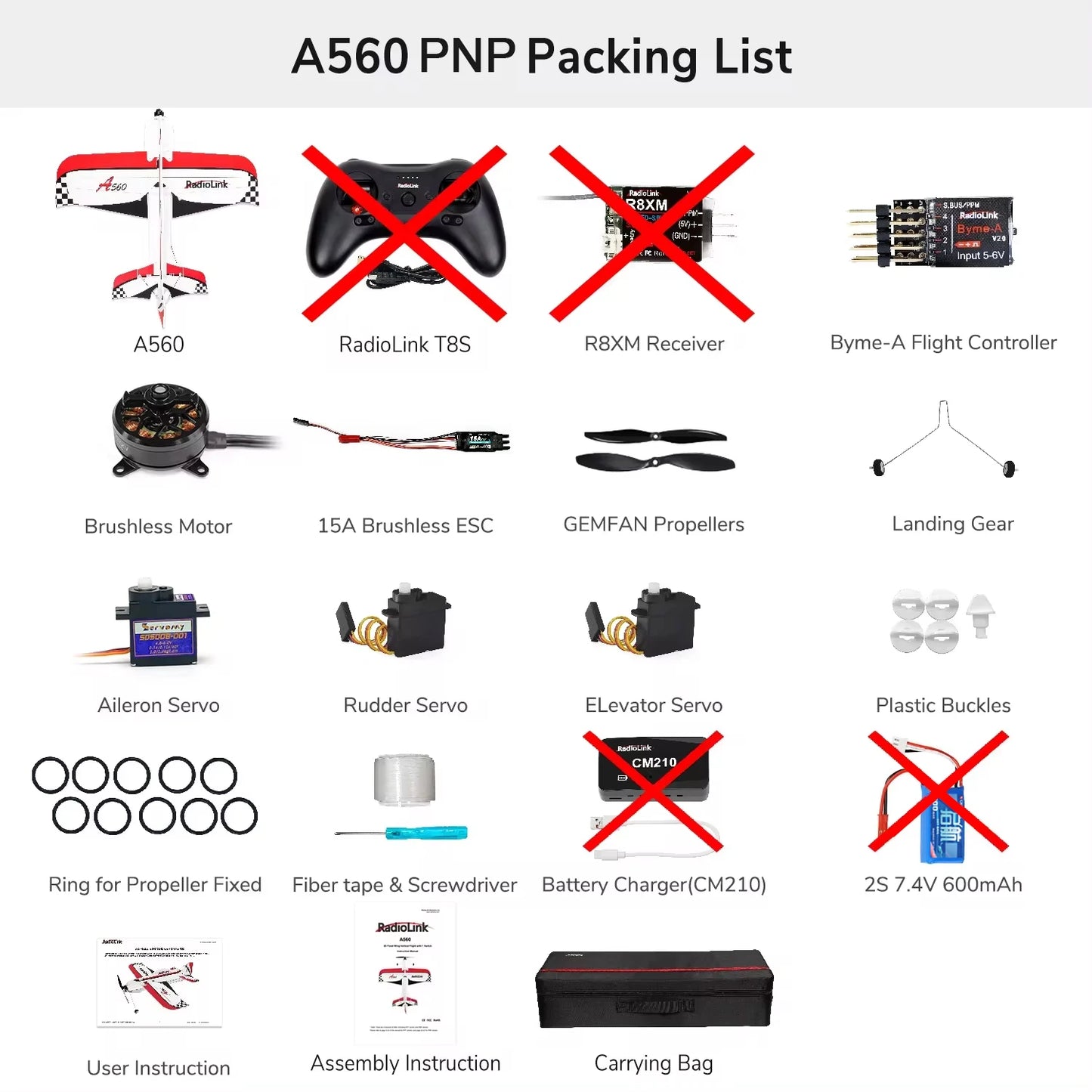 Radiolink A560 RTF or PNP RC Airplane 3D EPP 4CH Remote Control Plane 4KM Outdoor with Byme-A Gyro FC for Adult Beginners