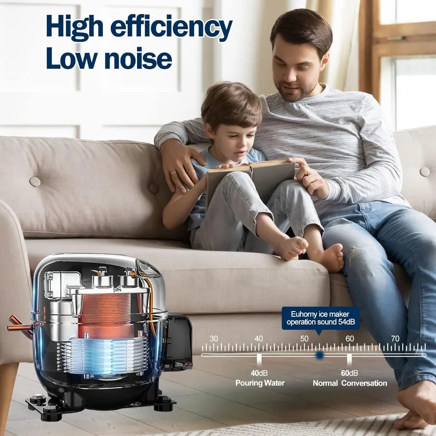 Commercial Under Counter Ice Maker 200lbs Daily Output with 65lbs Storage Stainless Steel Ideal for Home Bar Restaurant Outdoor