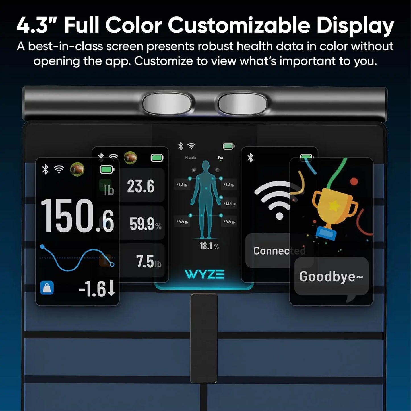 Ultra BodyScan Smart Scale with Handle – Wi-Fi & Bluetooth Body Composition Scale for Weight, BMI, Body Fat, Muscle Mass, and Se