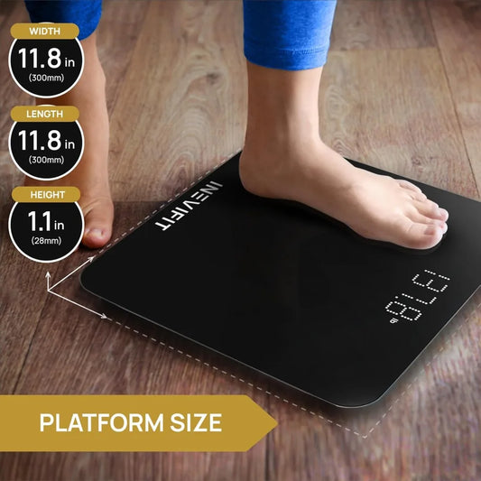 INEVIFIT Bathroom Scale,Measures Weight up to 400 lbs. Includes Batteries  Highly Accurate Digital Bathroom Body Scale,