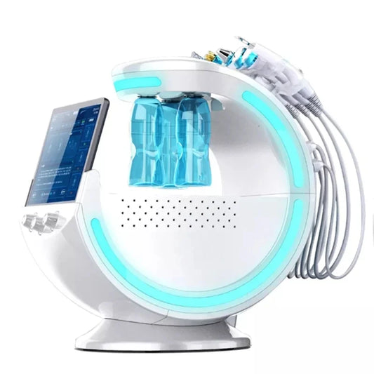 New 7 In 1 Smart Ice Blue Hydra oxyge Dermabrasion Facial Mahcine Skin Cleaning Skin Analyzer Dermabrasion Facial Aquafacial
